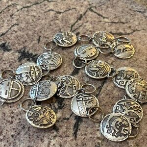 Silver-Tone Coin Link Belt- Women Jewelry